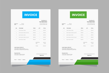 Modern invoice vector template