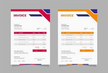 Modern invoice vector template