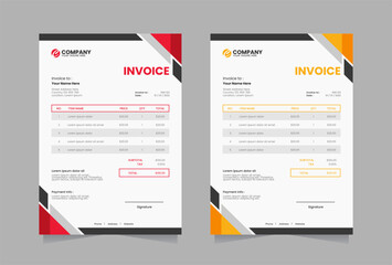 Obraz premium Modern invoice vector template
