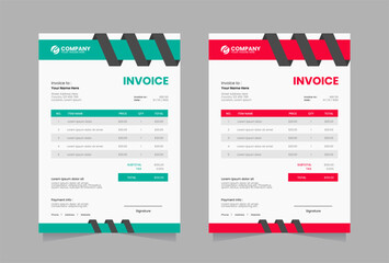 Obraz premium Modern invoice vector template