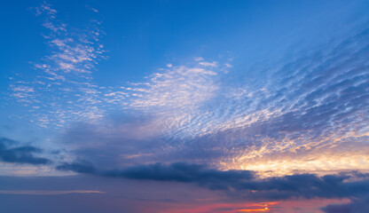 Beautiful sky with cloud before sunset
