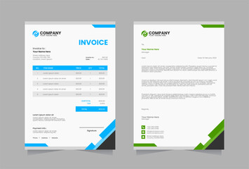 Obraz premium Letterhead and invoice vector template