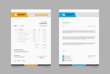 Letterhead and invoice vector template