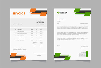Obraz premium Letterhead and invoice vector template