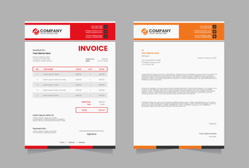 Letterhead and invoice vector template