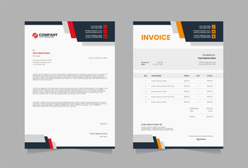 Obraz premium Letterhead and invoice vector template