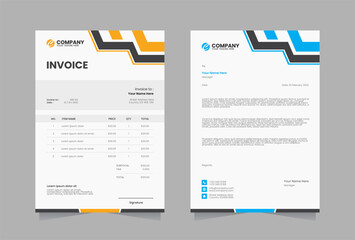 Obraz premium Letterhead and invoice vector template