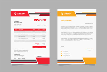 Obraz premium Letterhead and invoice vector template