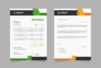 Obraz premium Letterhead and invoice vector template