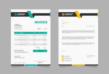 Letterhead and invoice vector template