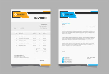 Obraz premium Letterhead and invoice vector template