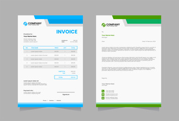 Letterhead and invoice vector template