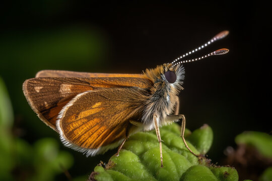 Least Skipper butterfly (Ancyloxypha numitor) - Generative AI