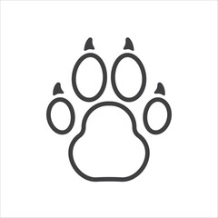 Paw vector icon. Animal paw icon. Dog and cat paw sign. Paw print symbol. Pet concept pictogram. UX UI icon © Elchin
