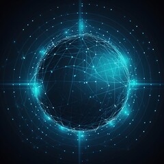 Obraz premium Circular future technology background with connection lines encircling the Earth's surface. generative ai