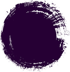 Grunge circle. Grunge label, tag. Round brush stroke. Ink paint, watercolor dirty texture. Handdrawn design elements. Vector illustration isolated on white background.