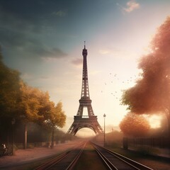 Wanderlust-inspiring wallpaper with iconic Eiffel Tower for travel enthusiasts