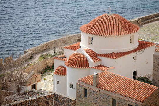 Monemvasia (Peloponnese, Greece) - The Church Panagia Chrisafítissa built by the Venetians in the 17th century.