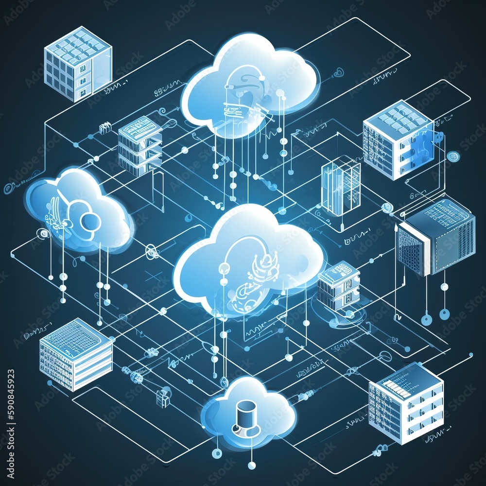 Poster cloud computing network. generative ai