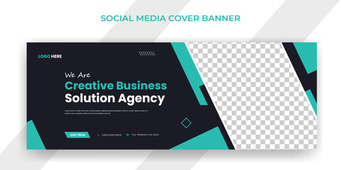Creative business Digital marketing agency webinar social media post facebook cover web banner template