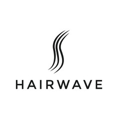 Creative  simple  and modern hair wave logo design vector