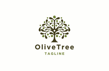 Nature tree line logo icon design template flat vector