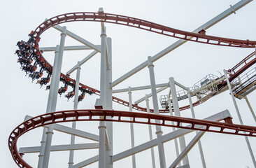 Large roller coaster details on the light background