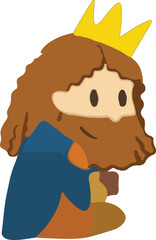 Old king Sitting Alone illustration