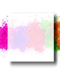 abstract watercolor paint with a white square inside, background 