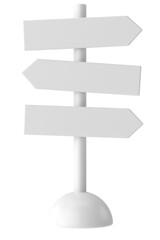 Direction sign. 3D signpost. 3D illustration.