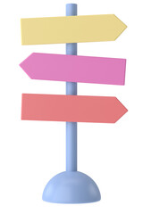 Direction sign. 3D signpost. 3D illustration.
