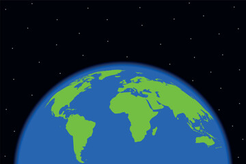 Vector earth template on space background. Eco clean planet concept. Can be used like logo, icon, symbol for your ideas