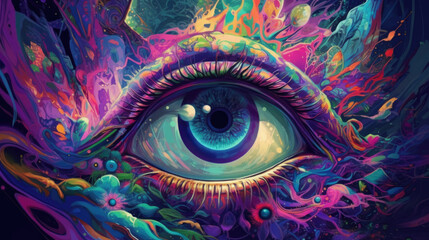 psychedelic girly third eye - by generative ai