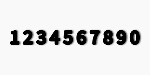 Numbers 1 to 10 vector set modern typography white background
