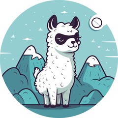 vector of head alpaca mascot logo