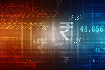 2D illustration Rupee currency sign