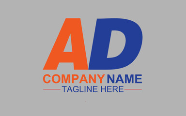 AD letter logo design, Simple letter logo, Initial letter logo, Creative letter logo, Modern letter logo, Monogram letter logo, Vector file & template