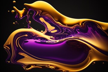 Purple gold pattern liquid
