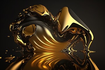 Black gold pattern liquid