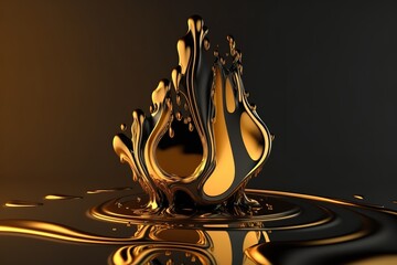 Black gold pattern liquid