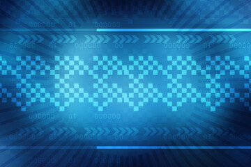 2d illustration Abstract futuristic electronic circuit technology background