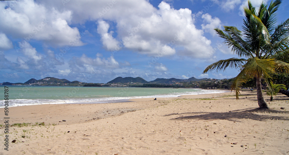 Wall mural beach in rotney bay, saint lucia, france