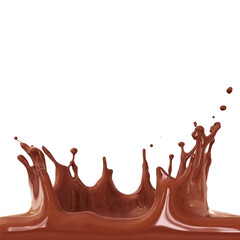 chocolate splasing on white background