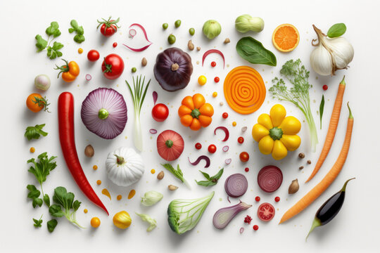Dieta equilibrada fruta y verdura org&aacute;nica, comida vegetariana, estilo de vida vegano, crudivegano, creado con IA generativa
