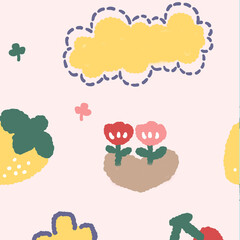 Watercolor, various strawberry animals, beautiful