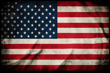 Grunge USA flag. United States of America grunge background Generative AI