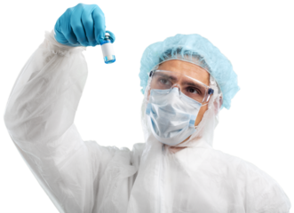 Doctor hand holds a Coronavirus vaccine jointly developed, immunization and treatment of Coronavirus