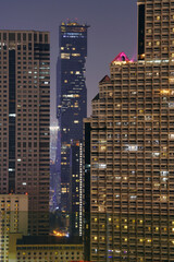 Bangkok Under the Night Lights, Downtown city at Night. Bangkok's Architectural Landmarks.