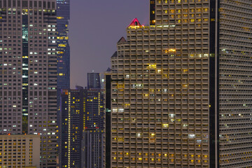 Bangkok Under the Night Lights, Downtown city at Night. Bangkok's Architectural Landmarks.
