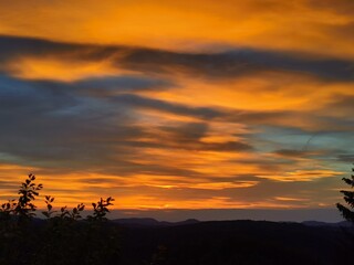 sunset in the mountains